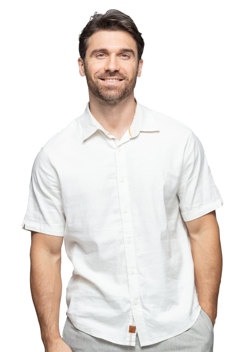 Wholesale,Fundamental Coast, Fundamental Coast Summer White Linen Blend Shirt, White, Small-42-TagS