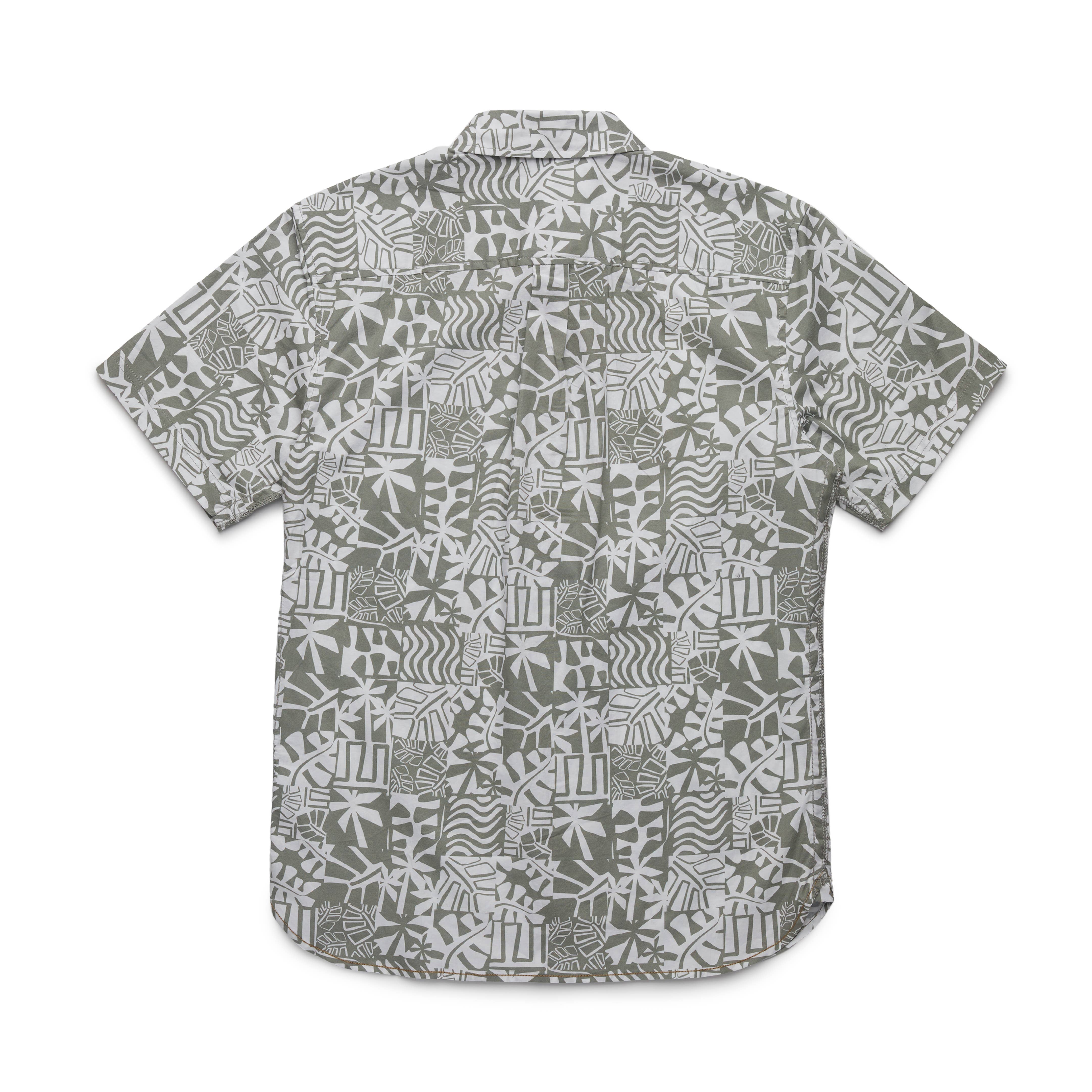 Faire,Surfside Supply, Surfside Supply Sage Green Tropical Leaf Print Short Sleeve Button Up Shirt, Green, Small-41-TagS