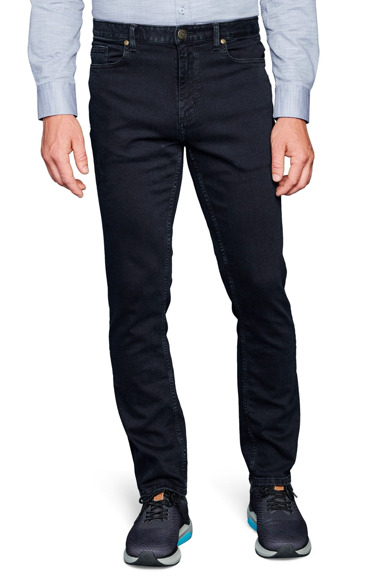 Wholesale,Johnston & Murphy, Johnston & Murphy Black Wash Stretch Straight Leg Jeans, Black, 34W-32L-Tag34