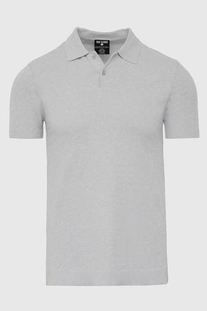 Faire,True Classic, True Classic Light Heather Grey Short Sleeve Polo, Grey, Medium-36-TagM