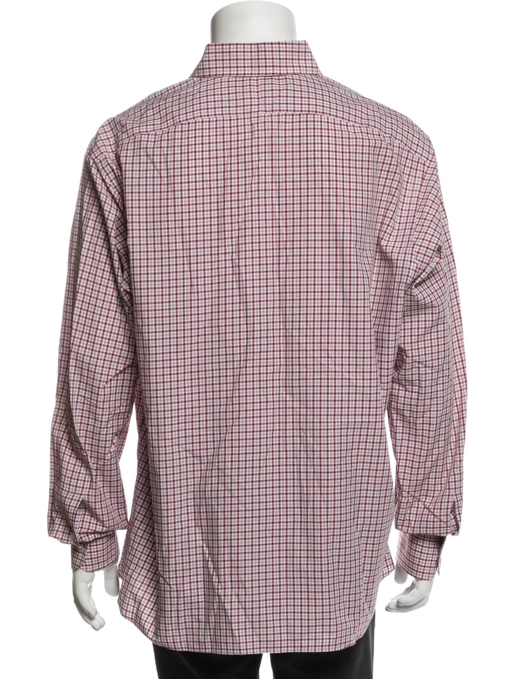 RealReal,Hamilton x Todd, Hamilton x Todd Snyder Burgundy Plaid Print Dress Long Sleeve Dress Shirt, Red, Extra Extra Large-51-TagXXL