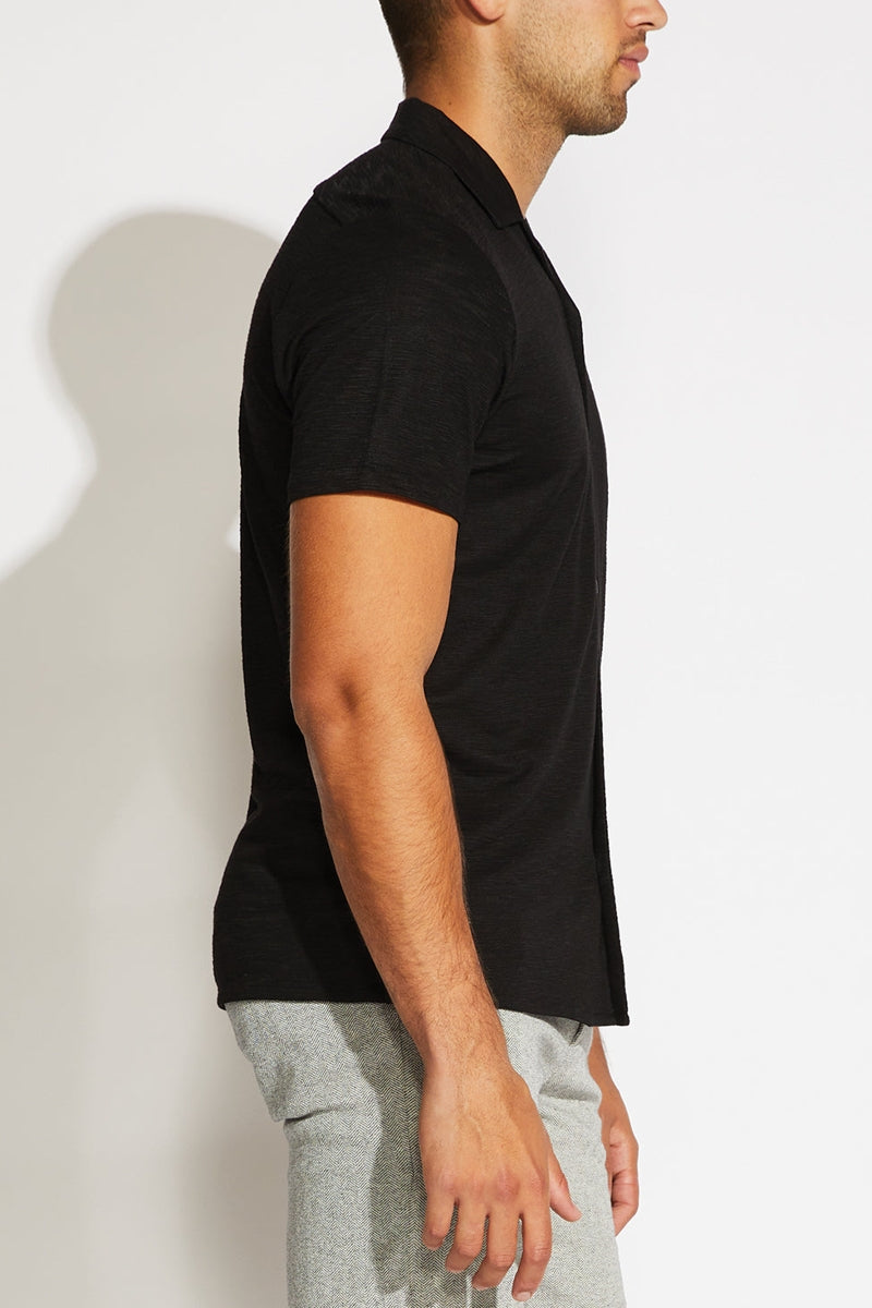 Wholesale,Civil Society, Civil Society Black Rayon Blend Slub Knit Shirt, Black, Extra Extra Large-47-TagXL