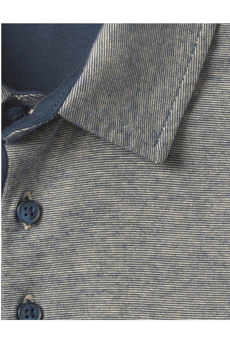 Wholesale,Johnston & Murphy, Johnston & Murphy Grey/Navy Pima Cotton Fine Stripe Polo, Grey, Large-46-TagL
