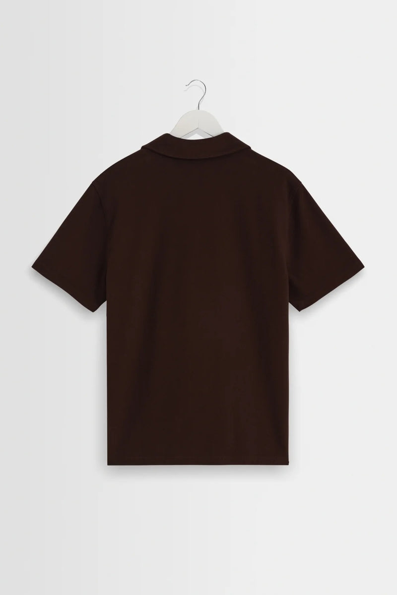 Wholesale,Wax London, Wax London Dark Brown Textured Organic Cotton Polo, Brown, Medium-43-TagMLarge-45-TagLExtra Large-47-TagXL