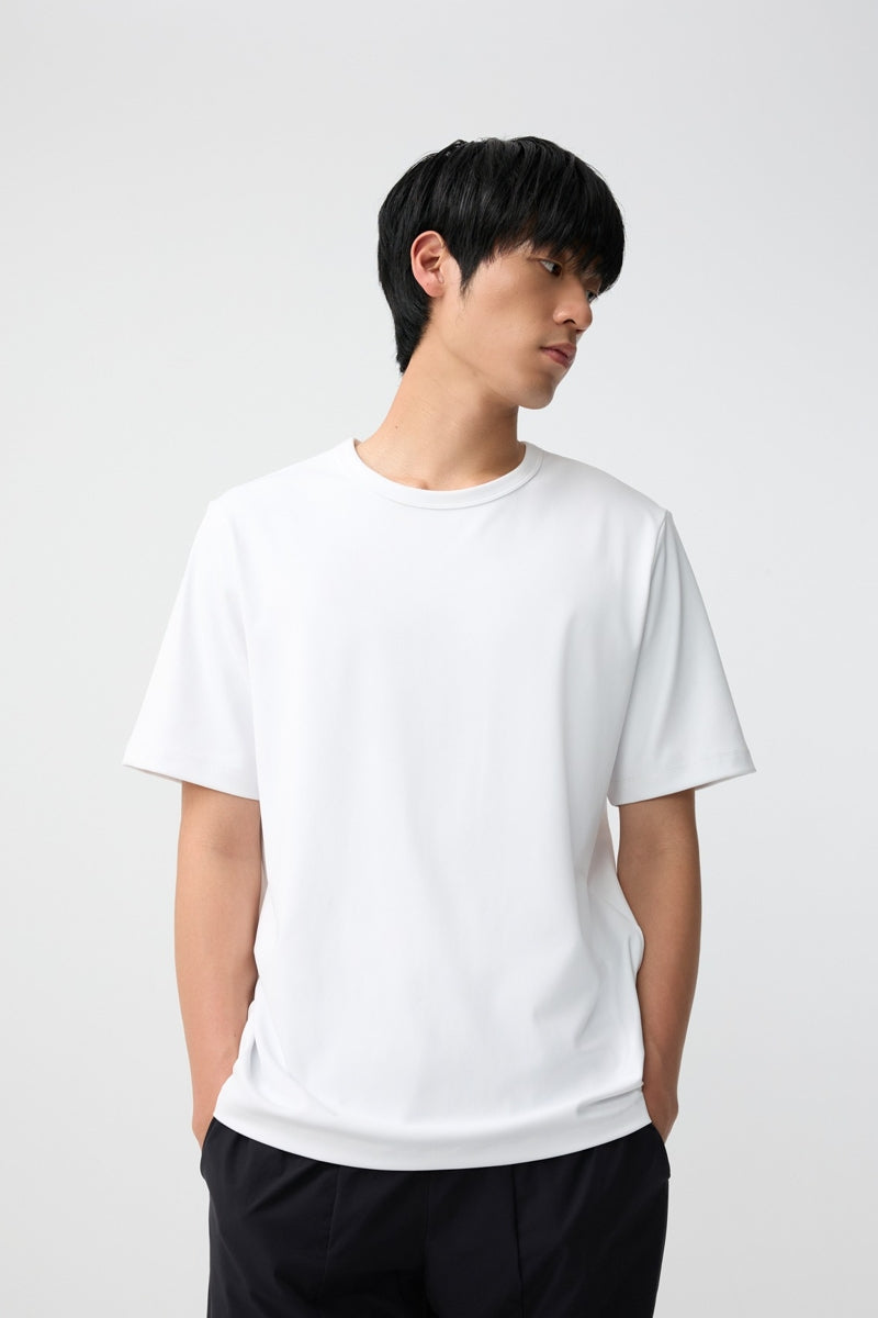 Direct From Brand,FYNE, FYNE Bright White Moisture Absorption T-Shirt, White, Large-44-TagLSmall-40-TagSExtra Large-46-TagXL