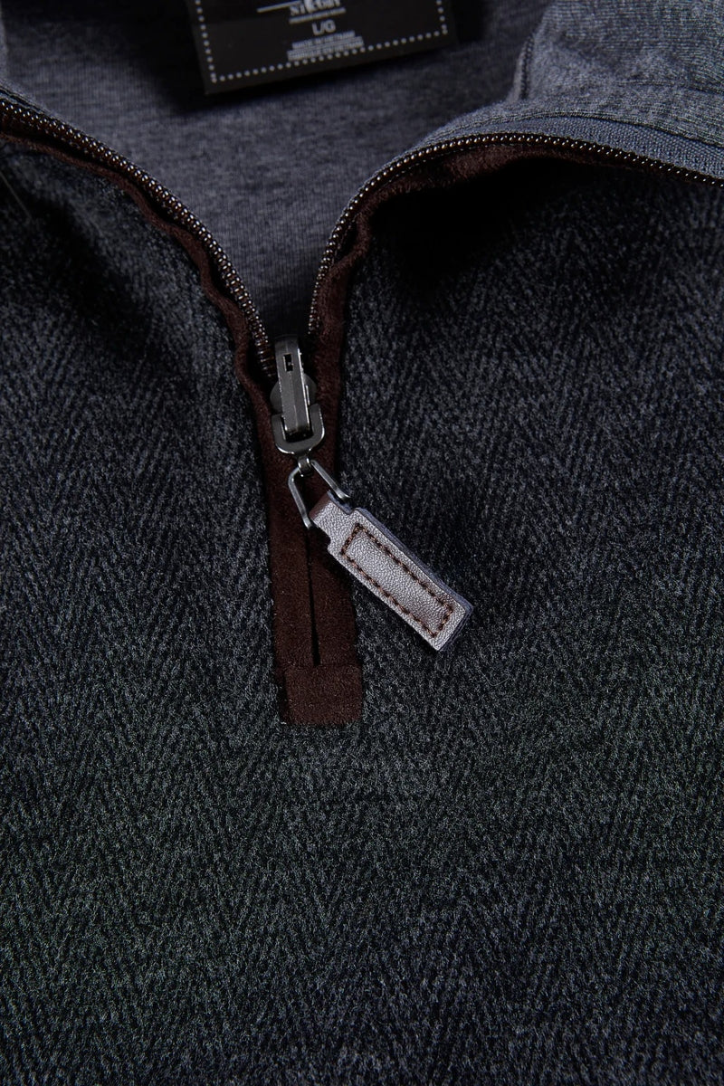 Wholesale,Nicoby Age of Wisdom, Nicoby Age of Wisdom Black Herringbone Qtr Zip Pullover, Black, Medium-43-TagM
