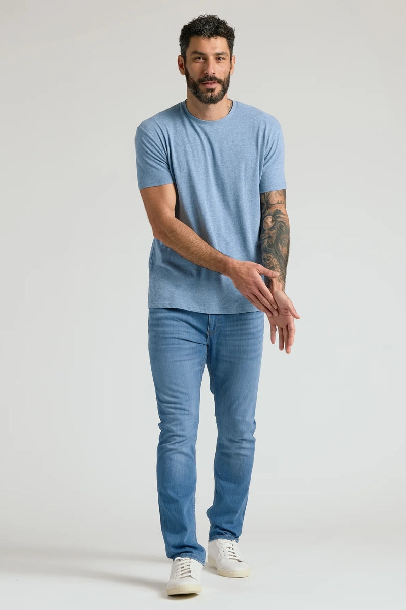 Faire,True Classic, True Classic Medium Indigo Wash Straight Stretch Jeans, Blue, 32W-32L-Tag32