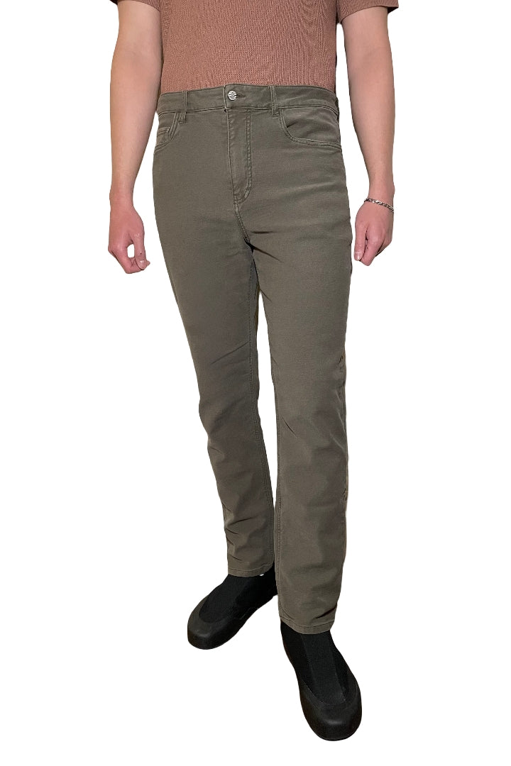 Wholesale,Flag & Anthem, Flag & Anthem Olive Stretch 5-pocket Straight Knit Jeans, Green, 33W-32L-Tag33