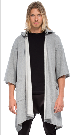 Reese De Luca Heather Grey French Terry Knit Jacket with Hood