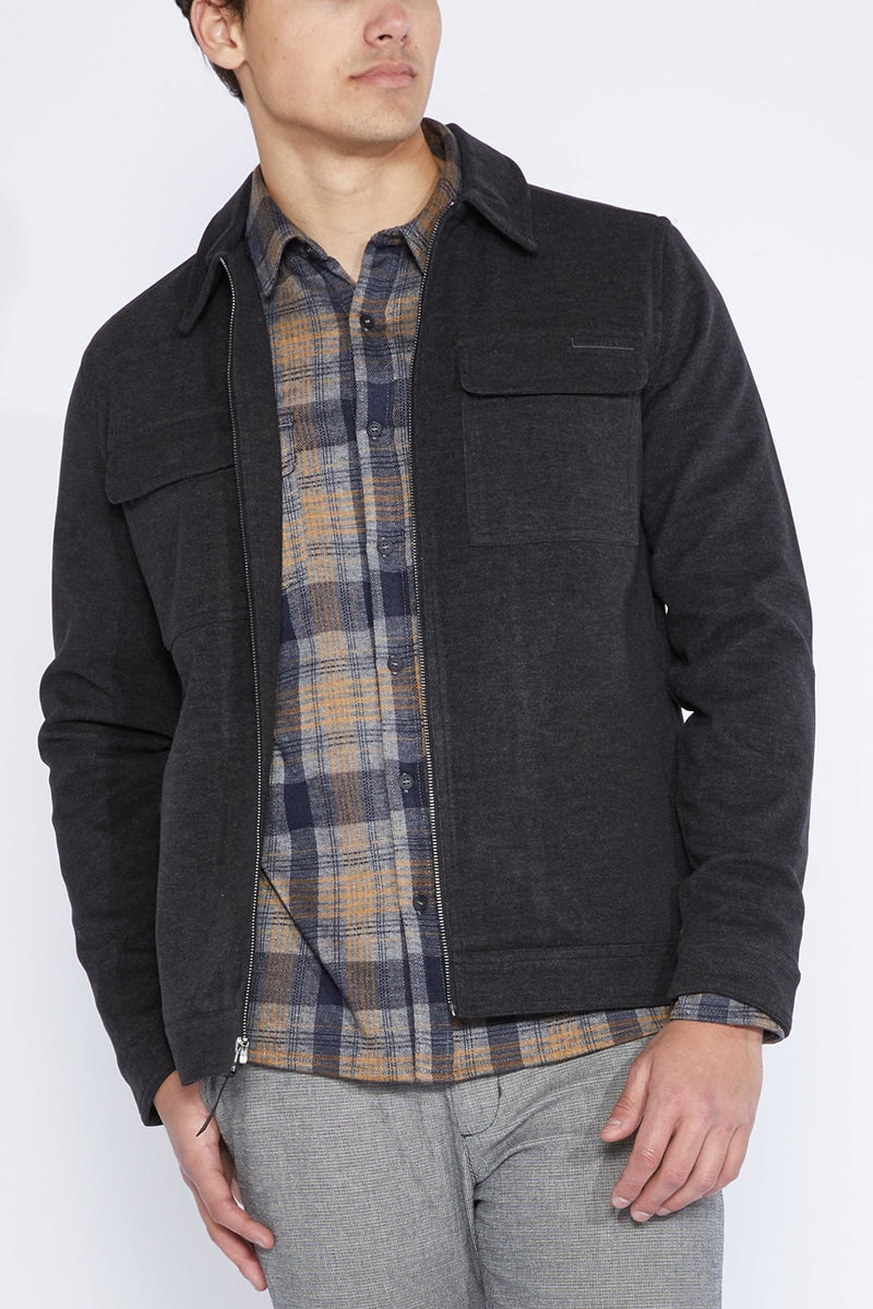 Wholesale,Civil Society, Civil Society Heather Black Trucker Jacket, Black, Large-46-TagL