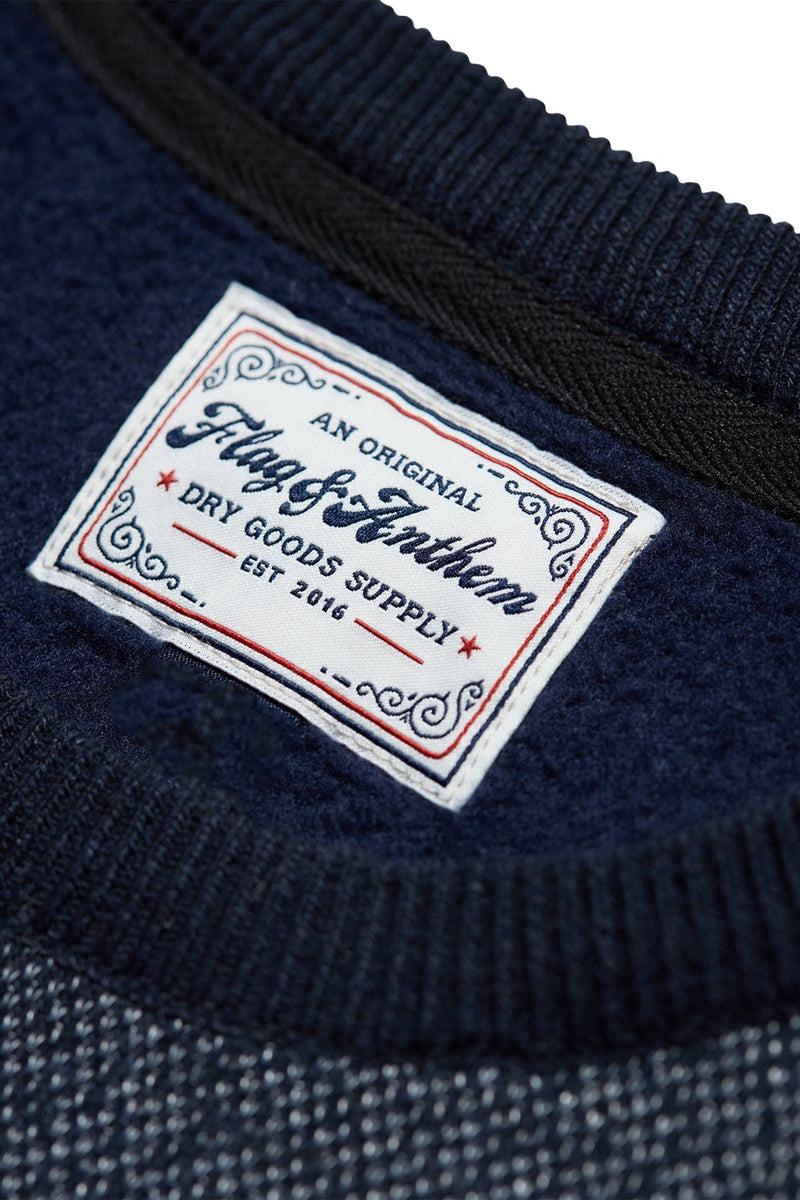 Wholesale,Flag & Anthem, Flag & Anthem Navy Combo Fleece Lined Crewneck, Blue, Large-43-TagL