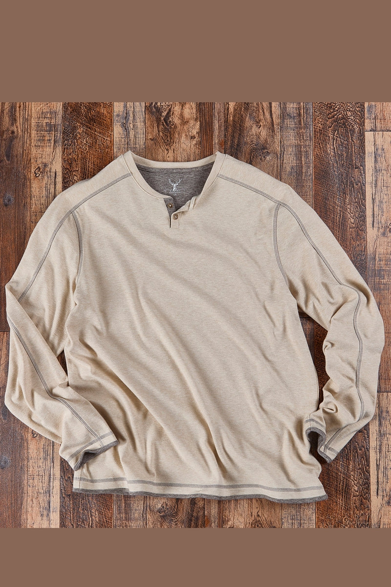 Wholesale,Nicoby Age of Wisdom, Nicoby Age of Wisdom Tan Key Hole Henley, Tan, Large-46-TagL