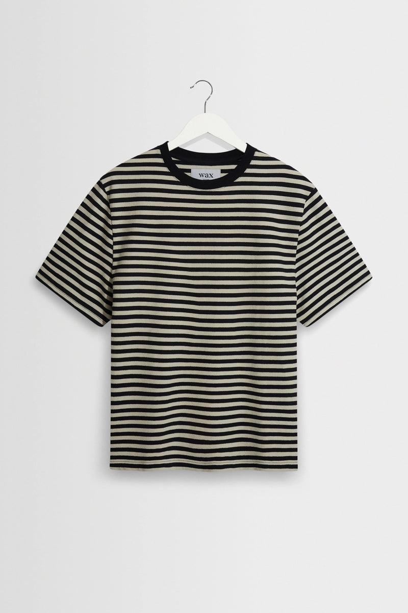 Wholesale,Wax London, Wax London Navy/Ecru Textured Striped Organic Cotton T-Shirt, Blue, Extra Large-46-TagXL