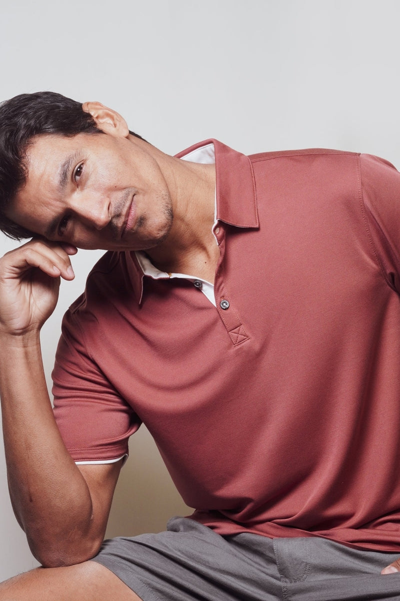 Wholesale,Fundamental Coast, Fundamental Coast Red with White Contrast Polo, Red, Small-40-TagSMedium-42-TagMLarge-44-TagLExtra Large-46-TagXL