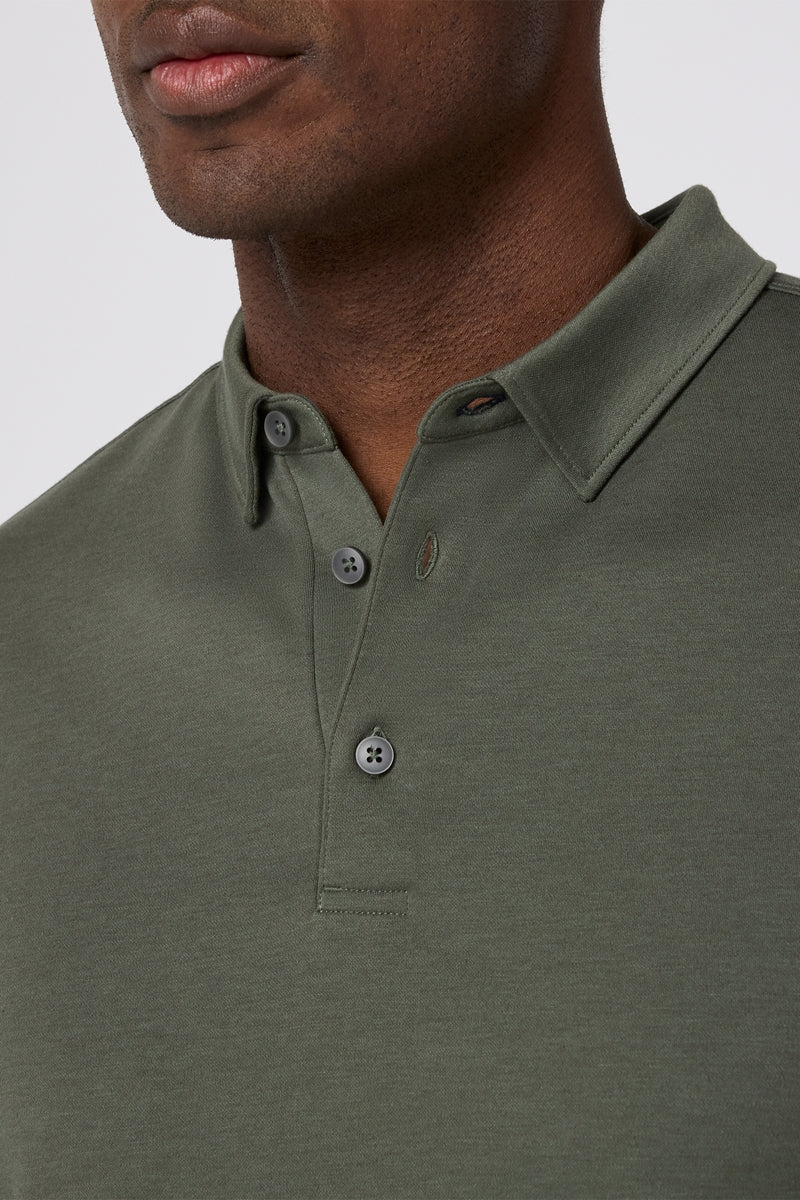 Wholesale,Mizzen + Main, Mizzen + Main Olive Trim Long Sleeve Polo, Green, Large-46-TagL