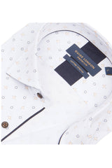 Guide London White Motif Print Dress Shirt