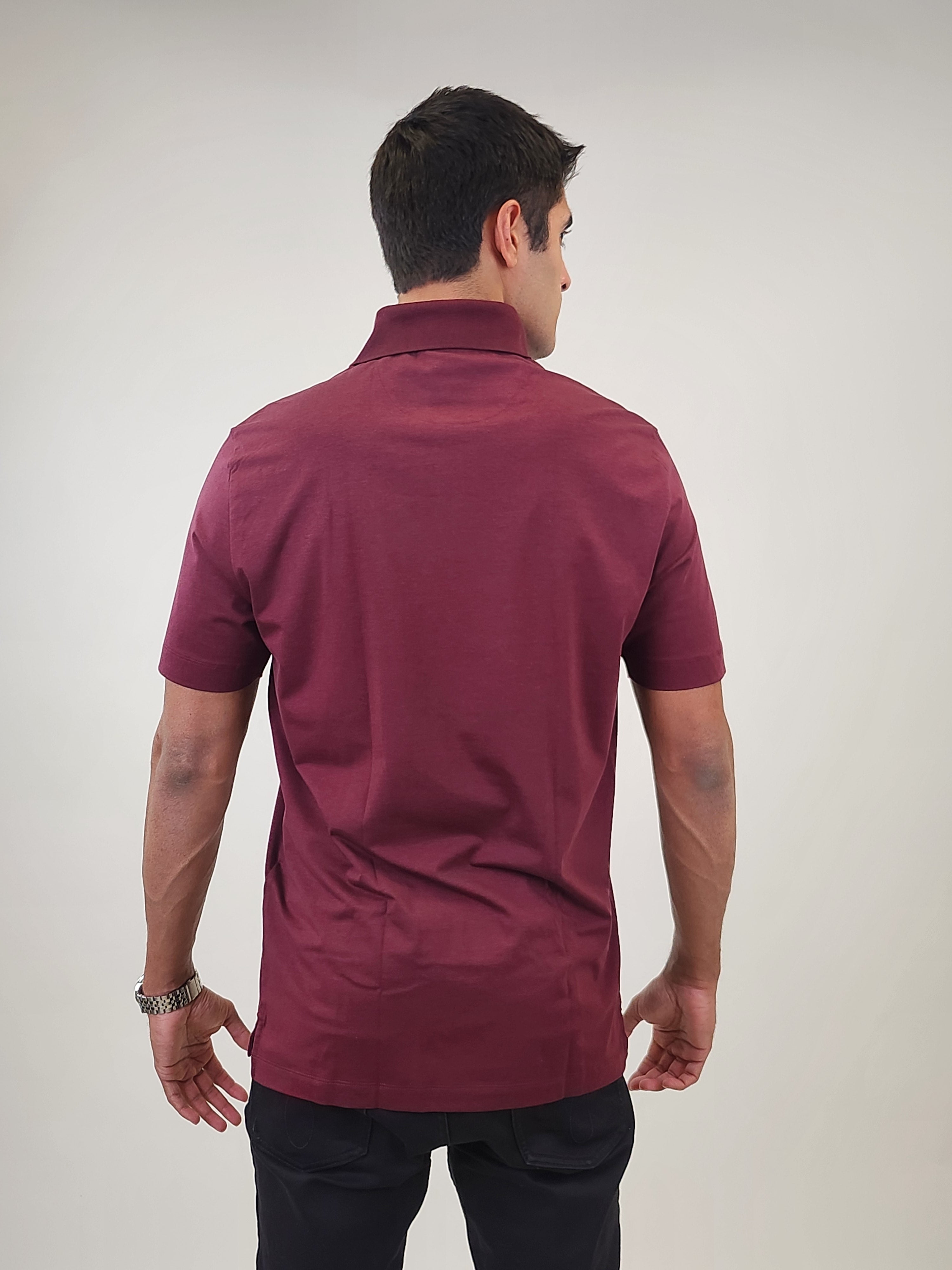 Brand Partner,R2 Amsterdam, R2 Amsterdam Burgundy Solid Polo, Red, Large-42-TagL
