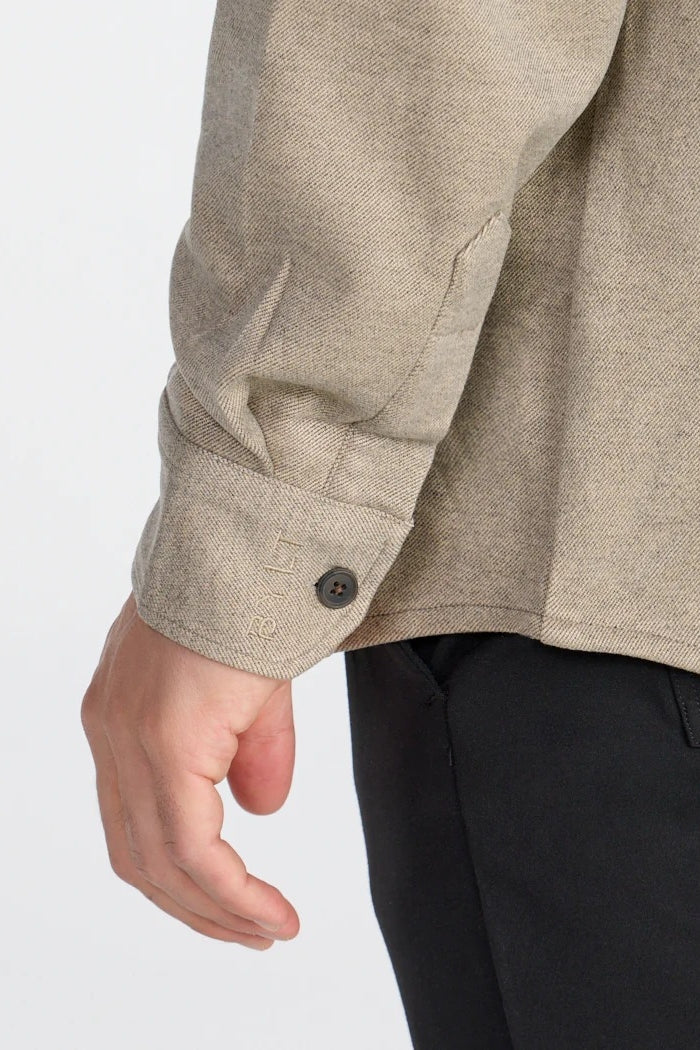 Wholesale,BYLT, BYLT Tan Twill Stretch Shacket, Tan, Large-46-TagL