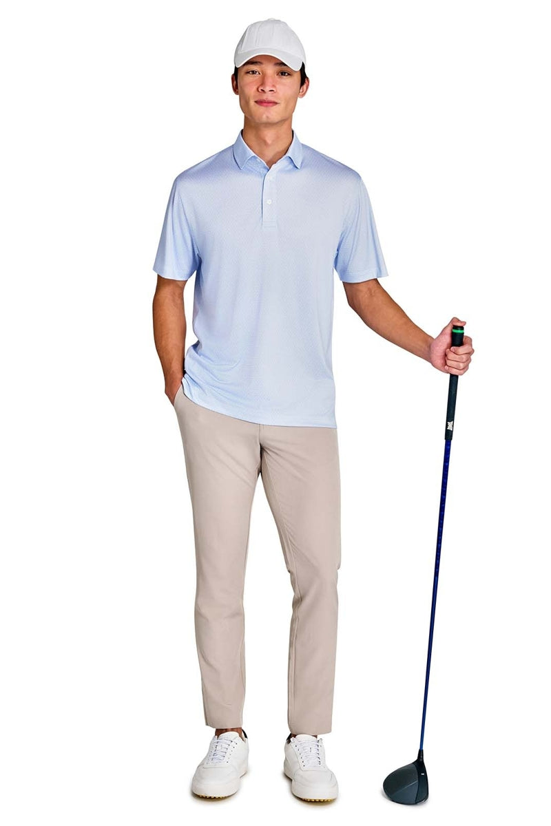 Faire,CON.STRUCT, CON.STRUCT Blue Dot Chain Recycled Polo, Blue, Extra Large-48-TagXL