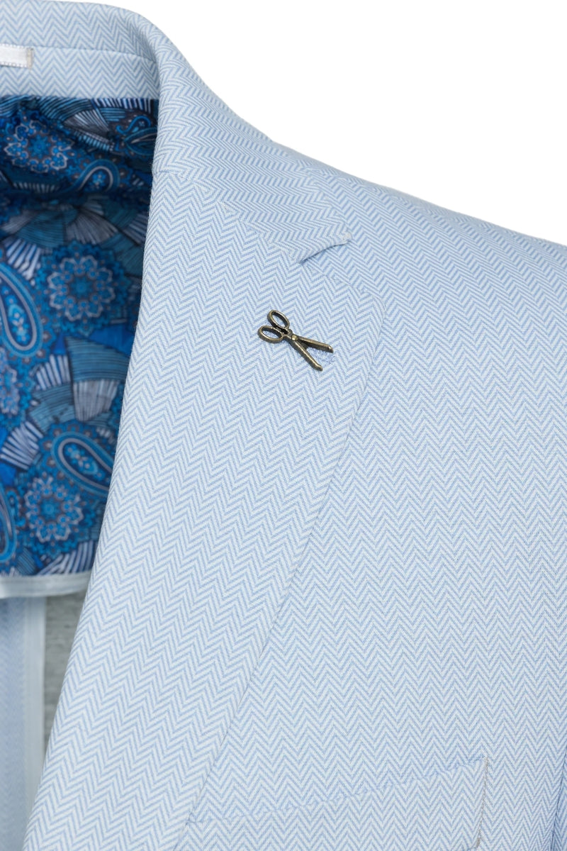 Wholesale,Luchiano Visconti, Luchiano Visconti Sky Herringbone Blazer, Blue, Small-36-Tag36Small-38-Tag38Medium-40-Tag40Extra Extra Large-50-Tag50