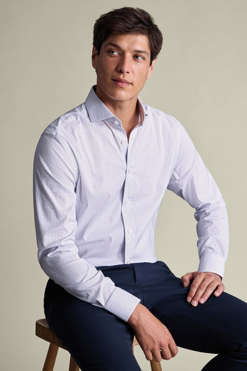 Wholesale,Charles Tyrwhitt, Charles Tyrwhitt Lilac Performance Check Shirt, Purple, Medium-44-Tag16Extra Large-48-Tag17Small-40-Tag15Large-46-Tag16.5