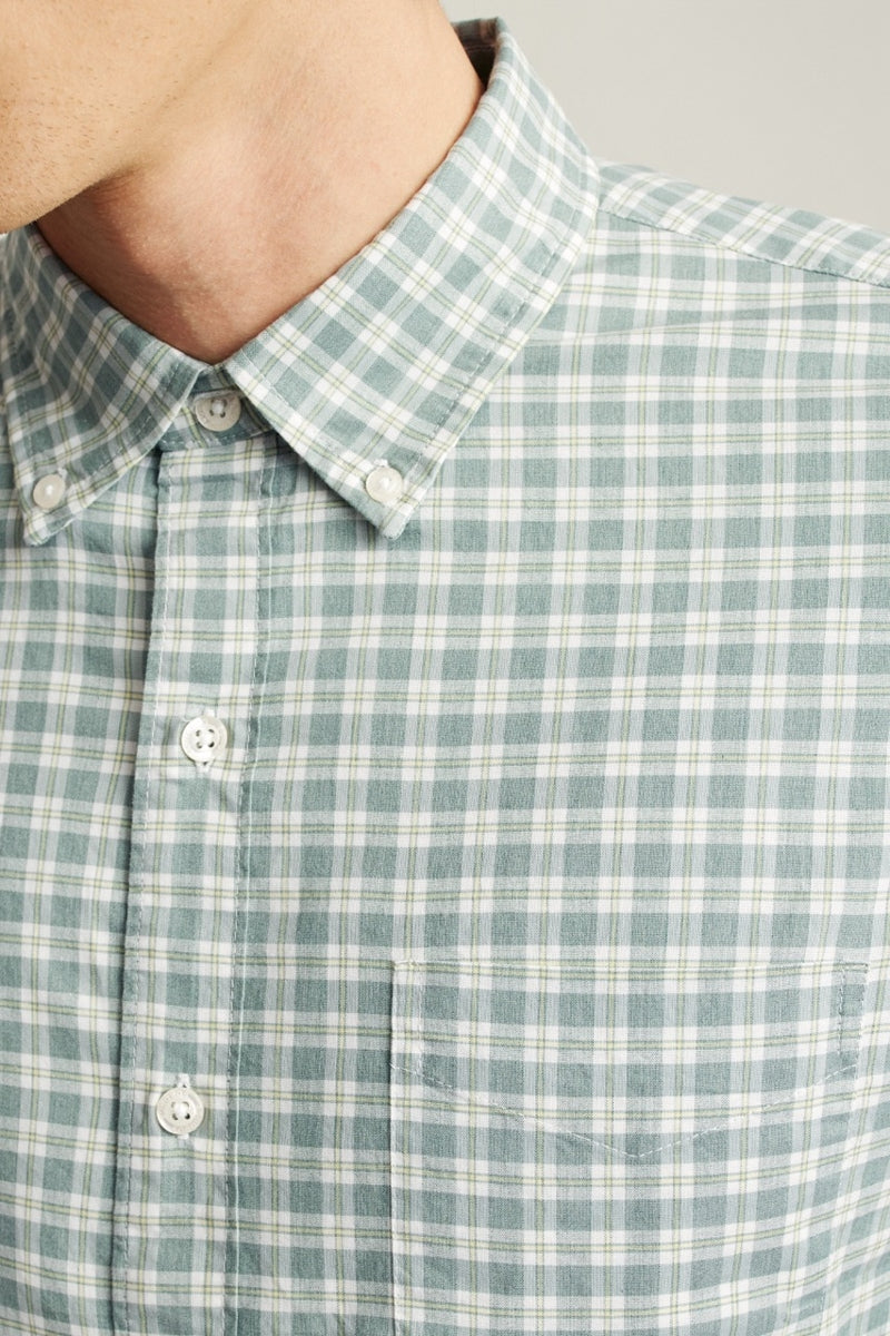 Wholesale,Bonobos, Bonobos Heather Green Plaid Slim Fit Shirt, Green, Medium-42-TagM