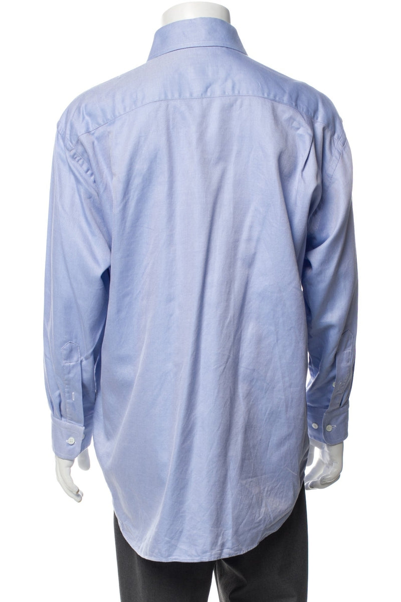 RealReal,Brioni, Brioni Blue Twill Long Sleeve Dress Shirt, Blue, Large-47-TagL