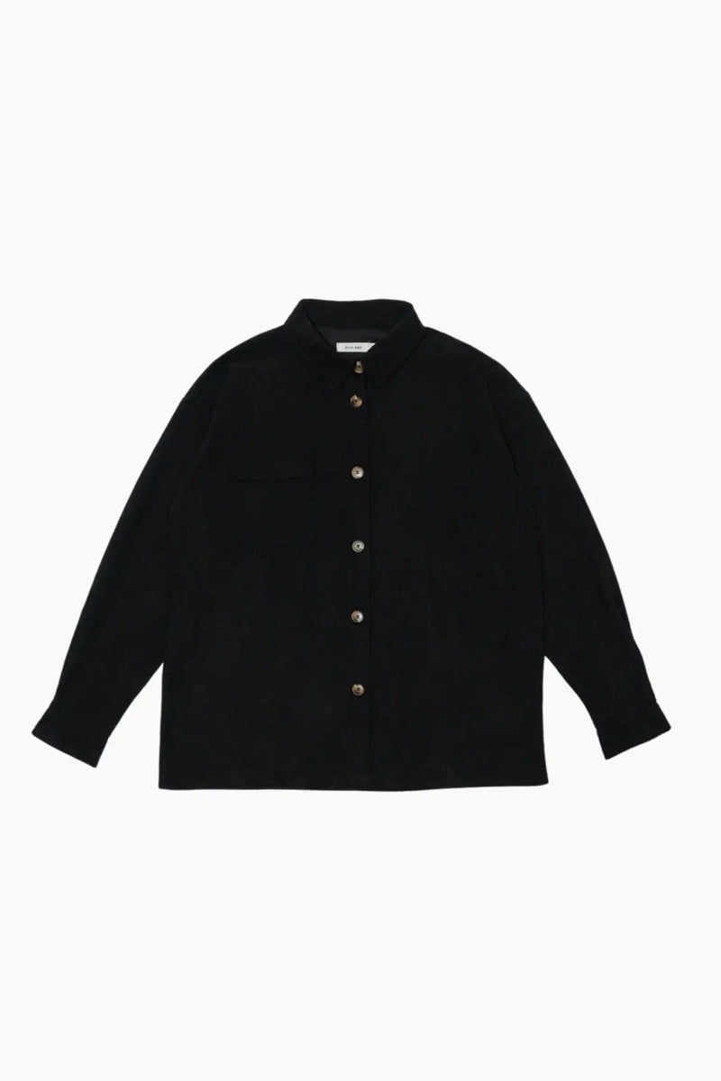 Faire,Common Market, Common Market Black Corduroy Overshirt, Black, Medium-46-TagS