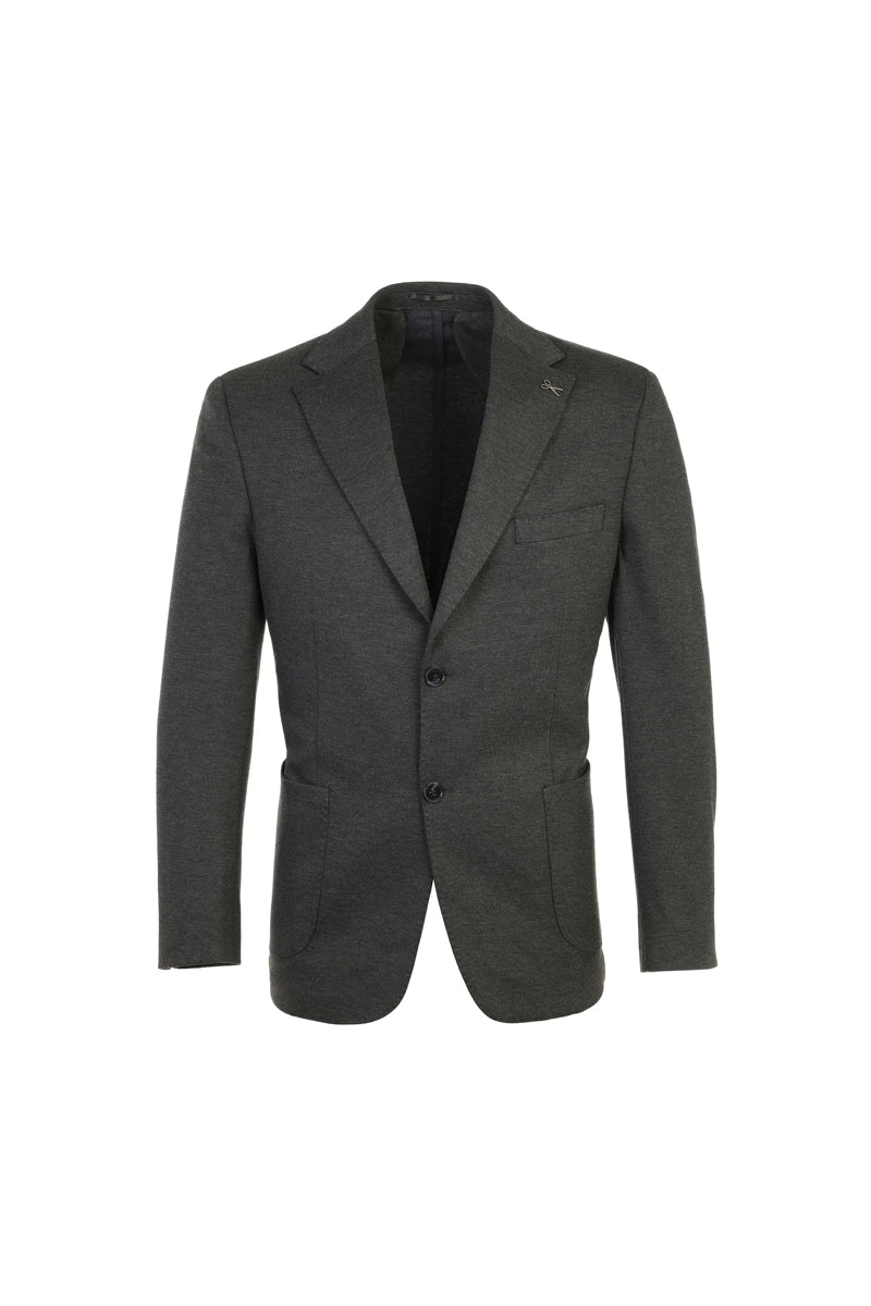 Wholesale,Luchiano Visconti, Luchiano Visconti Grey Melange Knit Blazer, Grey, Small-38-Tag38Medium-40-Tag40Large-42-Tag42Large-44-Tag44