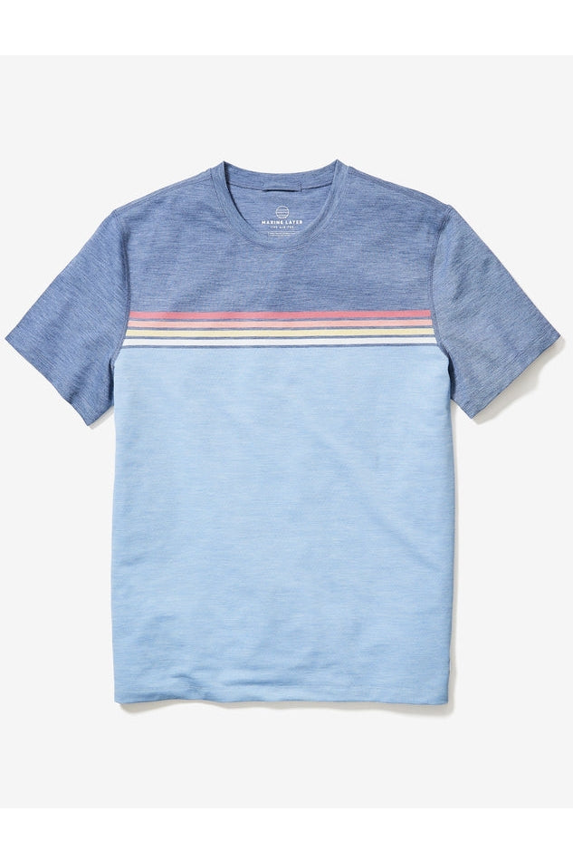 Wholesale,Marine Layer, Marine Layer Vintage Indigo/Soft Chambray Technical Tee, Blue, Medium-43-TagM