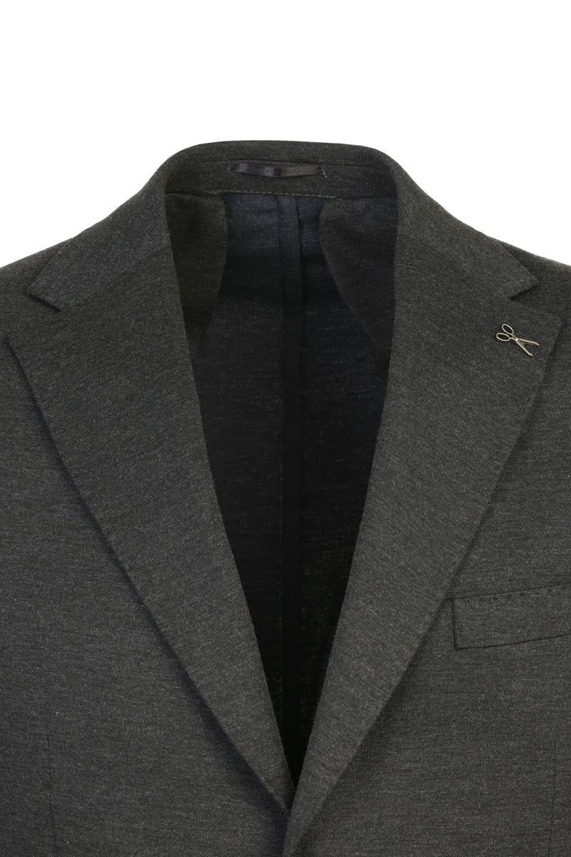 Wholesale,Luchiano Visconti, Luchiano Visconti Grey Melange Knit Blazer, Grey, Small-38-Tag38Medium-40-Tag40Large-42-Tag42Large-44-Tag44