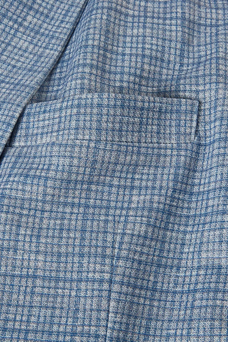 Wholesale,Nicoby Age of Wisdom, Nicoby Age of Wisdom Sky Plaid Knit Stretch Blazer, Blue, Small-40-TagSMedium-44-TagMLarge-46-TagLExtra Large-48-TagXLExtra Extra Large-50-TagXXL