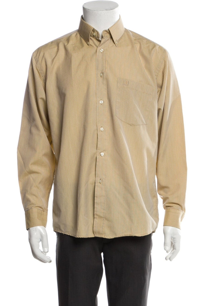 RealReal,Dunhill, Dunhill Yellow/Blue Striped Dress Shirt, Yellow, Large-44-TagL