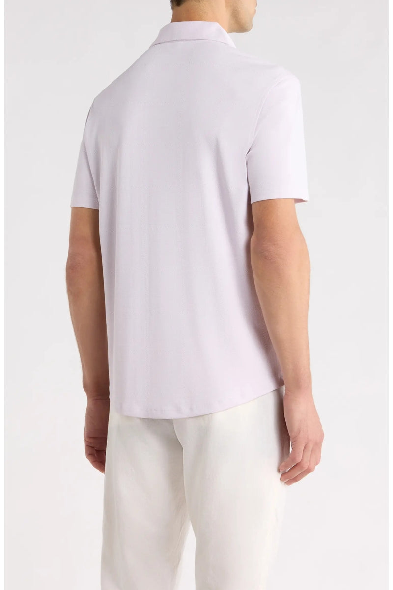 Direct From Brand,Robert Barakett, Robert Barakett Lavender Textured Knit Shirt, Purple, Large-46-TagL