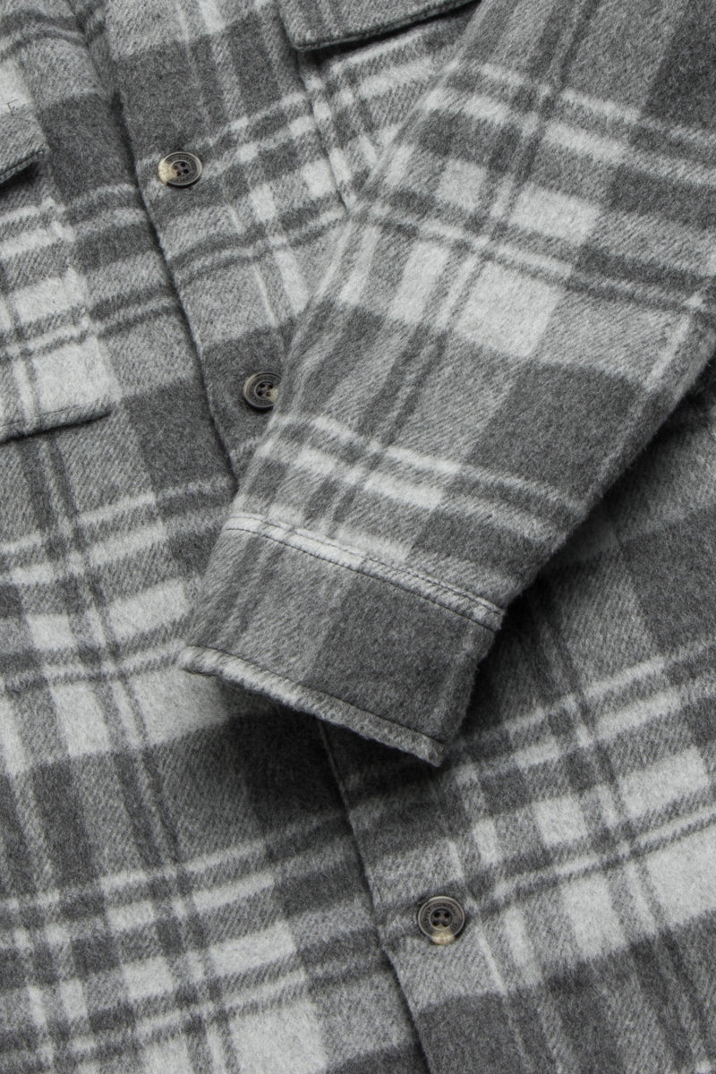 Wholesale,Surfside Supply, Surfside Supply Grey Combo Plaid Sherpa Lined Shacket, Grey, Medium-46-TagMLarge-48-TagLExtra Large-50-TagXL