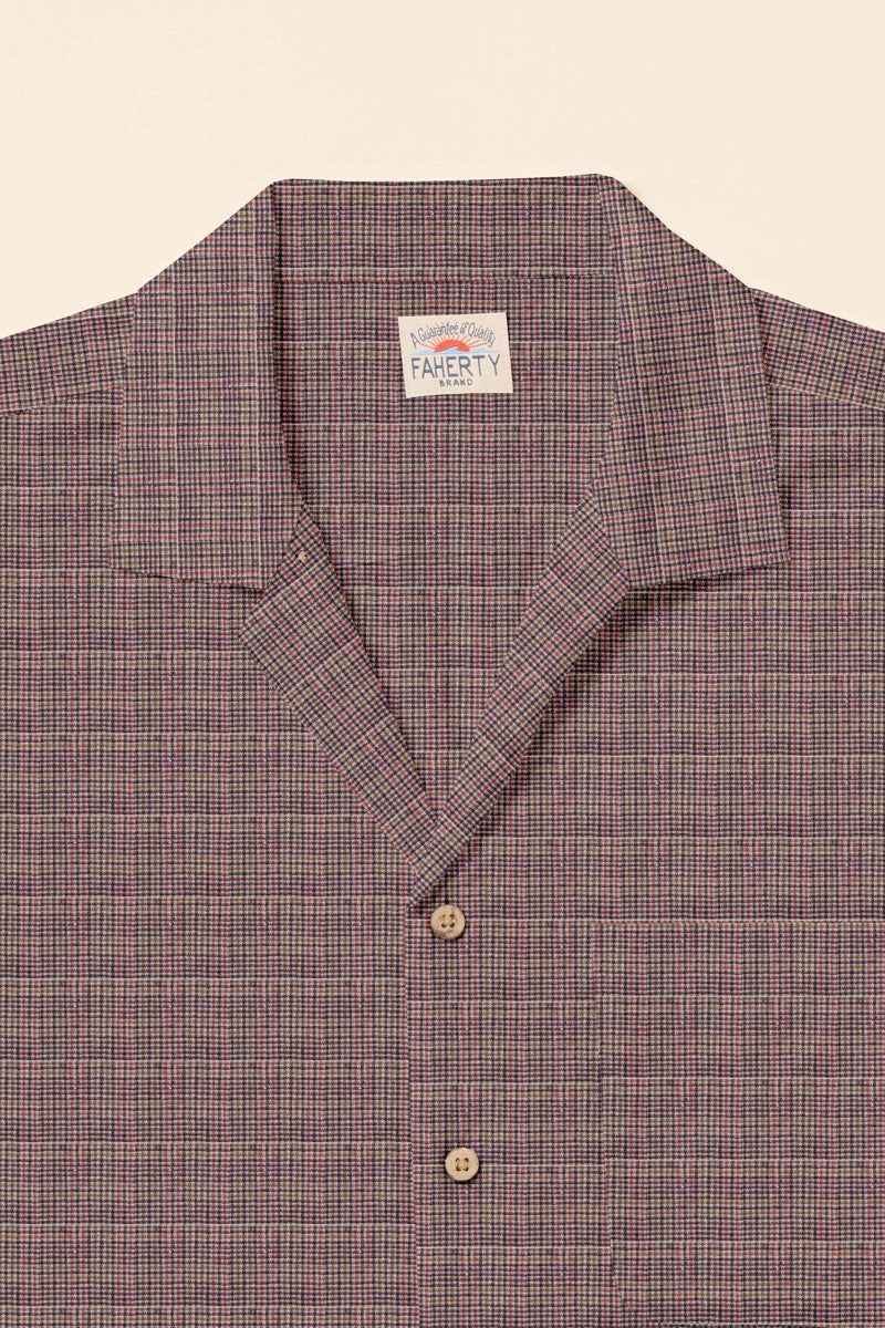 Wholesale,Faherty, Faherty Burgundy Wood Check Camp Shirt, Red, Large-46-TagL