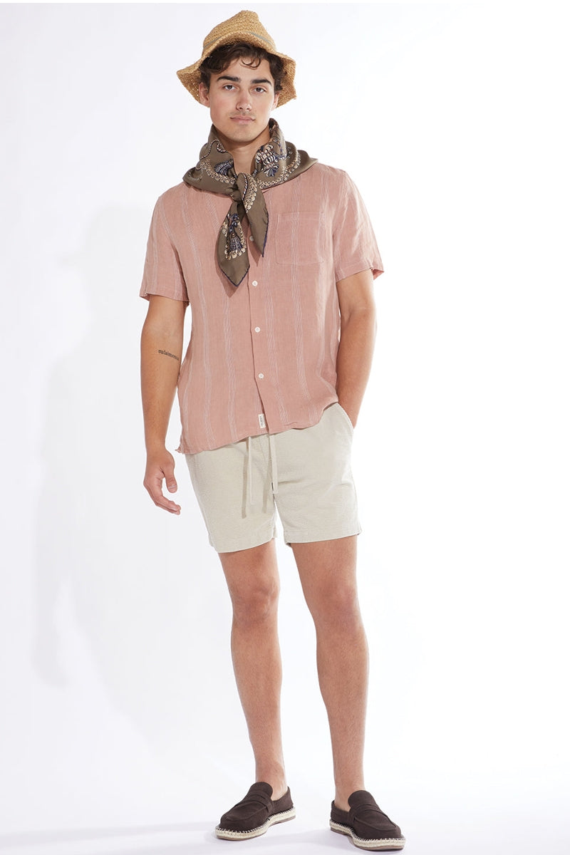 Wholesale,Civil Society, Civil Society Dusty Pink Tonal Striped Cotton/Linen Blend Short Sleeve Shirt, Pink, Medium-44-TagMLarge-46-TagLExtra Large-48-TagXLExtra Extra Large-52-TagXXLMedium-43-TagSSmall-42-TagS