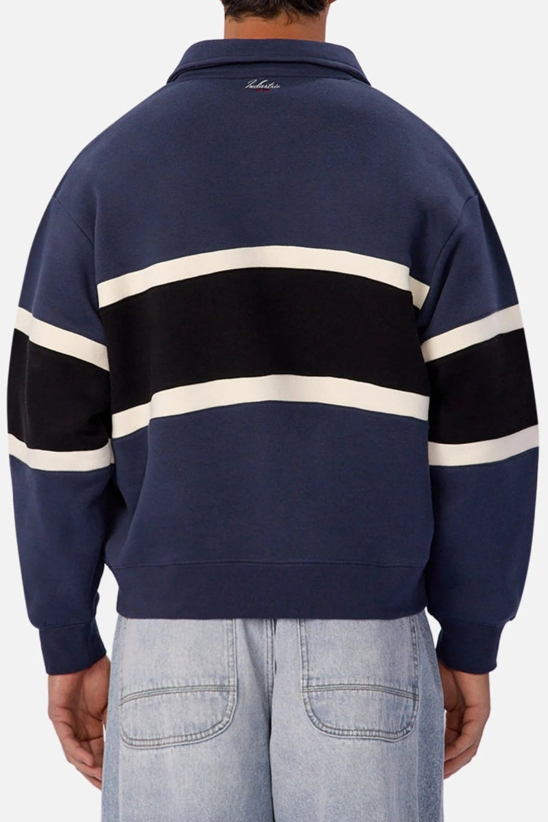 Wholesale,INDUSTRIE AUSTRALIA, INDUSTRIE AUSTRALIA Blue/Black Stripe Sweater Polo, Blue, Medium-50-TagMLarge-52-TagLExtra Large-54-TagXL