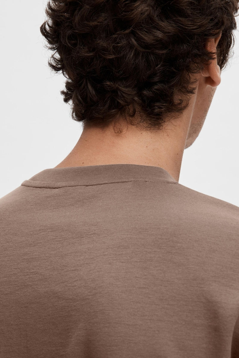 Wholesale,Selected Homme, Selected Homme Brown Dropped Shoulders T-Shirt, Brown, Medium-46-TagMLarge-48-TagLExtra Large-50-TagXL