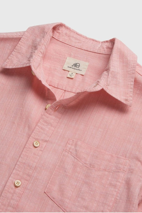 Wholesale,Surfside Supply, Surfside Supply Salmon 2 Tone Cotton Slub Weave Shirt, Pink, Extra Large-47-TagXL