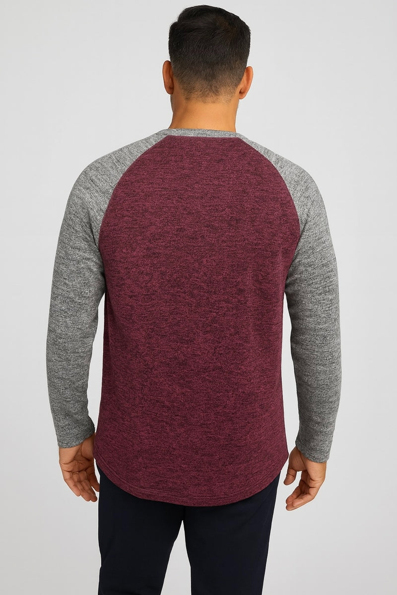 Wholesale,Nicoby Age of Wisdom, Nicoby Age of Wisdom Burgundy Fuzzy Raglan Tee, Red, Small-40-TagSMedium-42-TagMLarge-45-TagLExtra Large-47-TagXLExtra Extra Large-49-TagXXL