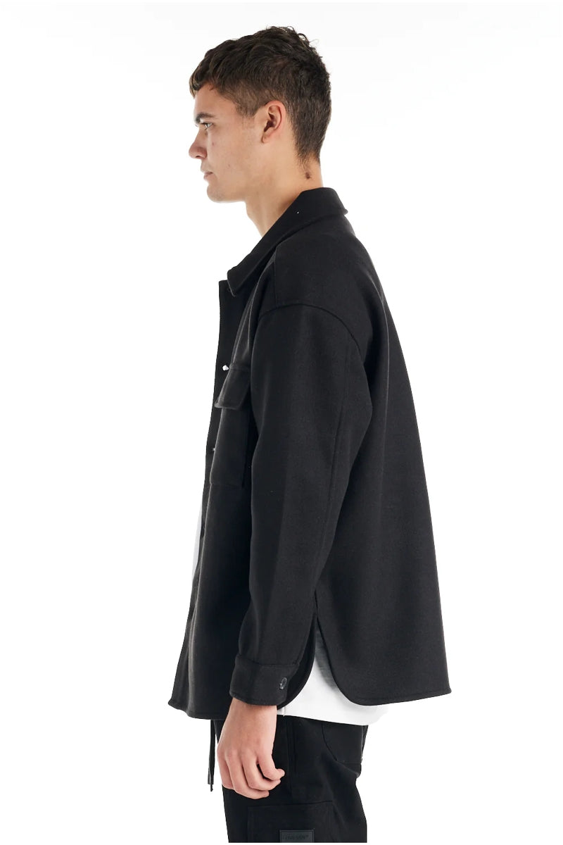 Wholesale,Nana Judy, Nana Judy Black Soft Fabric Shacket, Black, Extra Large-52-TagL