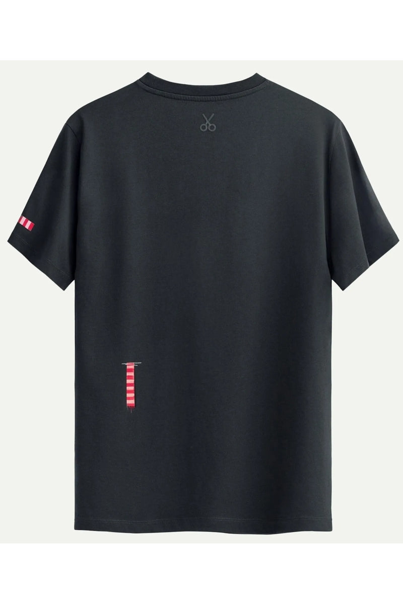 Wholesale,KAFT, KAFT Faded Black Knitting Chair Design Print T-Shirt, Black, Extra Large-48-TagXL