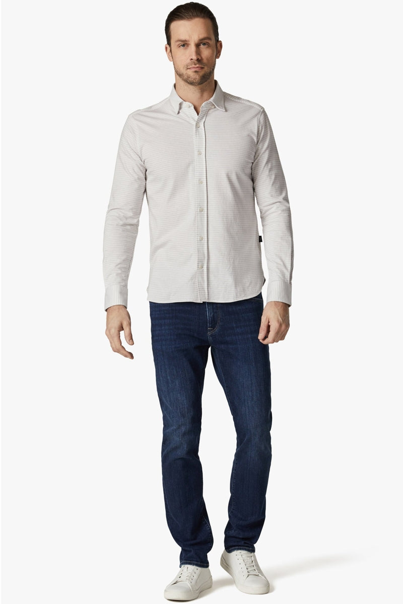 Wholesale,34 Heritage, 34 Heritage Taupe Horizontal Stripe Jacquard Shirt, Tan, Small-42-TagS