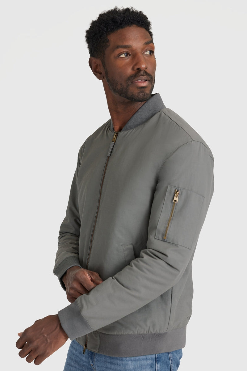 Faire,True Classic, True Classic Carbon Grey Bomber Jacket, Grey, Small-42-TagS
