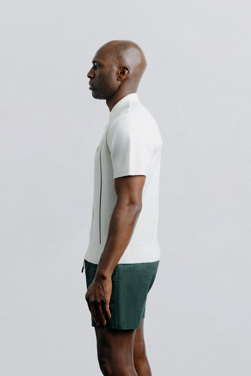 Wholesale,Champlain, Champlain White/Green Vertical Stripe Knit Polo, White, Large-44-TagLSmall-40-TagSExtra Large-46-TagXLExtra Extra Large-48-TagXXLMedium-42-TagM