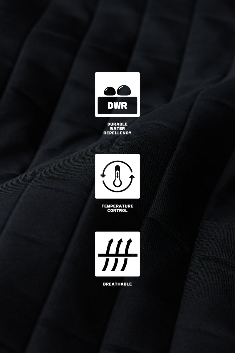 Direct From Brand,FYNE, FYNE Black Water-proof Liner Half-zip Jacket, Black, Medium-44-TagM