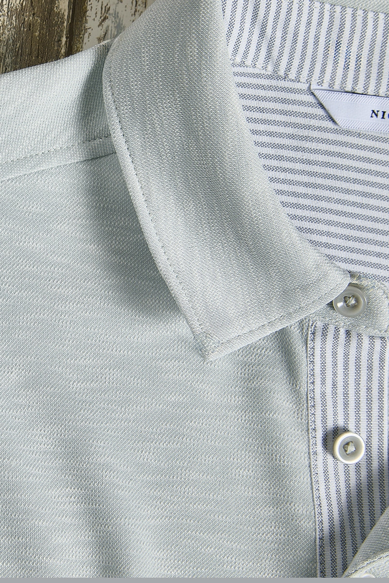 Wholesale,Nicoby Age of Wisdom, Nicoby Age of Wisdom Light Grey Slub Polynosic Polo, Grey, Extra Large-47-TagXL