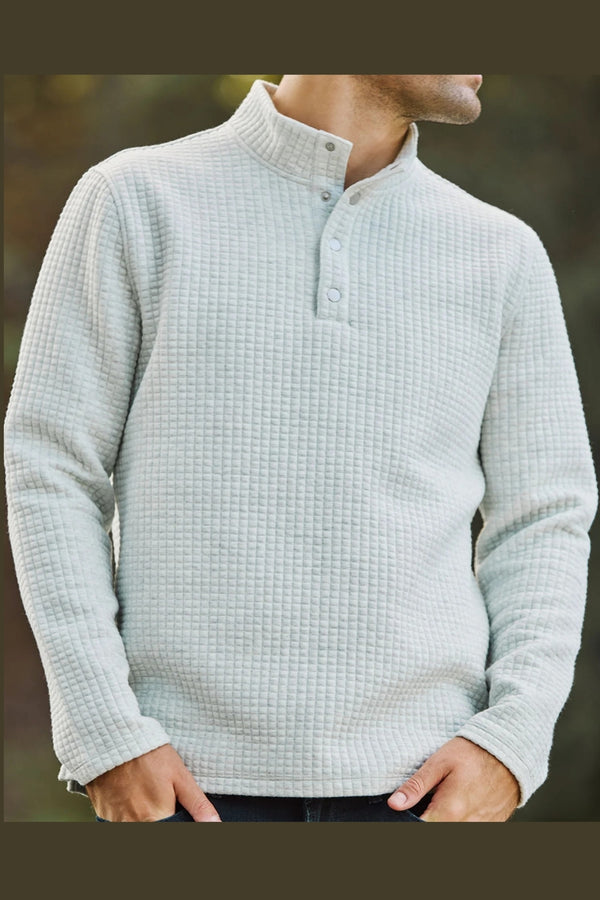 Flag & Anthem Light Grey Heather Quilted 1/4 Snap Pullover
