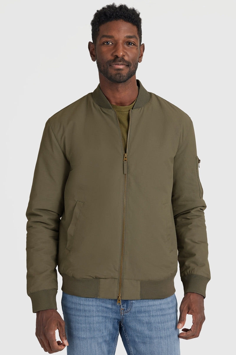 Faire,True Classic, True Classic Army Green Bomber Jacket, Green, Extra Large-50-TagXL